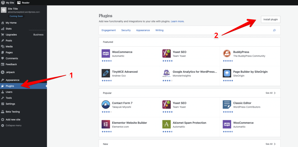 How to install WordPress plugins AdventureWP