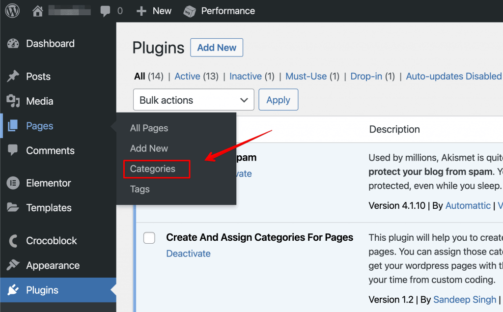 add categories to pages wordpress functions php